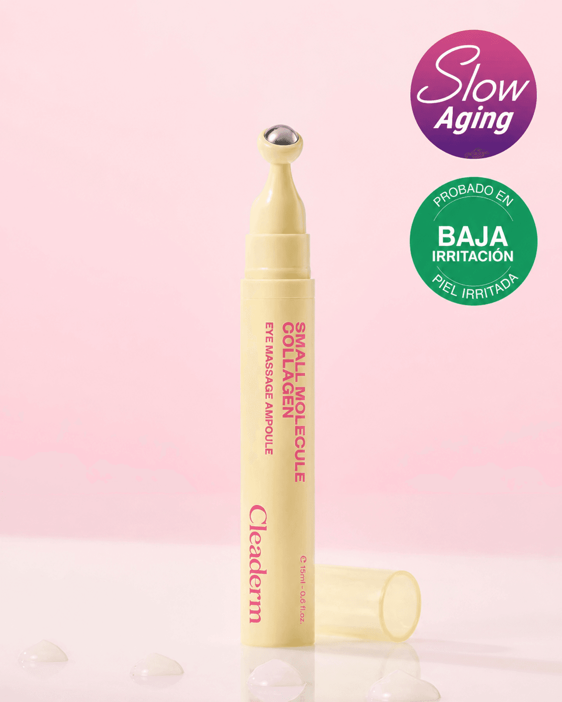 Ampolla de Masaje para contorno Ojos con Colágeno de Baja Molécula CLEADERM, 15 ml